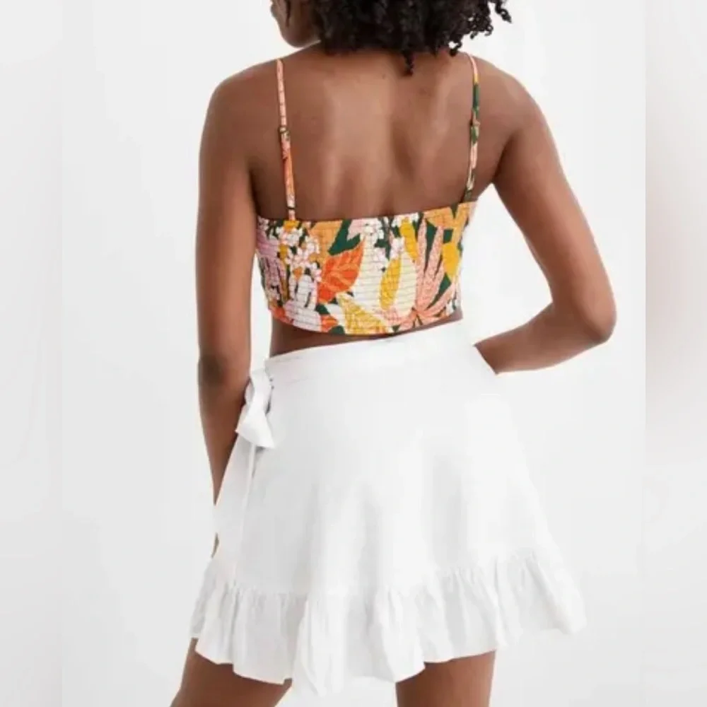 NWT Aerie Linen Blend Wrap Mini Skirt